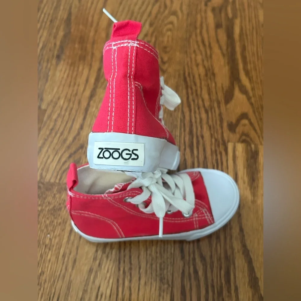 Zoogs Pink Canvas High Top Sneakers Lace Up Retro Streetwear Size 8